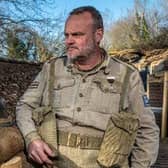 Comedian and historian Al Murray with a pigeon (Photo: SEGA) 