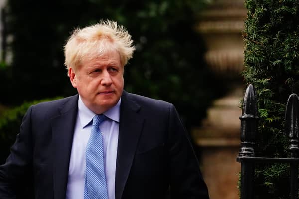 Former prime minister Boris Johnson leaves his home in London. Mr Johnson will give evidence as to whether he knowingly misled Parliament over partygate at a hearing of the Commons Privileges Committee in Portcullis House in central London. Picture date: Wednesday March 22, 2023. Credit: PA