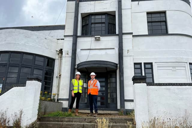 The Inn Collection Group property director, Louise Stewart with Carl Neasham-Gilbert of STP Construction