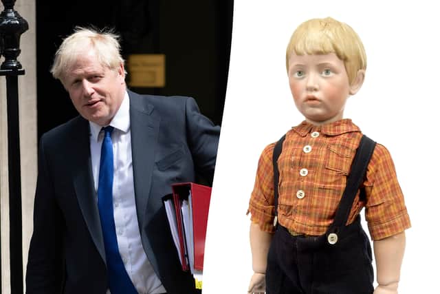  A rare doll with a striking resemblance to a young Boris Johnson could fetch up to £17,000 when it goes under the hammer. 