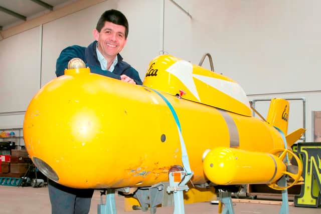 Among the items was a yellow miniature submarine.