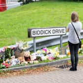 Flowers at Biddick Drive in Plymouth, after gunman Jake Davison killed five people in a mass shooting. (Photo by William Dax/Getty Images)