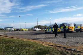 Police attended the playing field where the young boy was struck by lightning (JPIMedia)