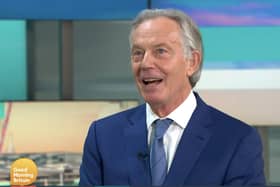 Tony Blair appeared opposite Alastair Campbell and Susanna Reid (ITV)