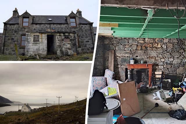 A property on a stunning Scottish island, with beaches compared to the Caribbean, has appeared on the market for £65,000