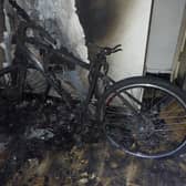 An e-bike owner has been left terrified after his scooter randomly burst into flames 