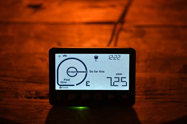 A smart meter displaying electricity usage is seen in a domestic property in south London. Photo for illustrative purposes.