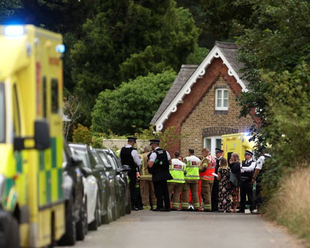 A Land Rover hit the Study Preparatory school building. Credit: Getty Images