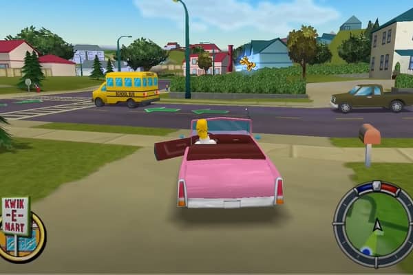 The Simpsons: Hit and Run remake will not be released to the public (Screenshot from Rubes on YouTube)