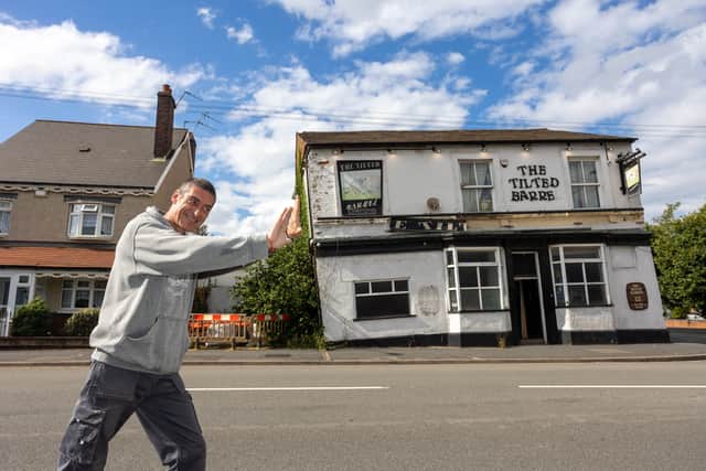 A Black Country boozer called The Tilted Barrel where pool balls 'roll uphill' is now Britain's wonkiest pub following the loss of the Crooked House.