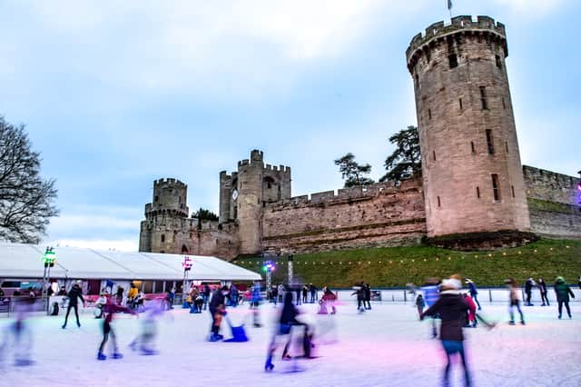 Ice skating at Warwick Castle