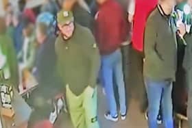 The man police want to trace after an assault on a football fan in a pub in Islington, London, left a man with life-changing facial injuries Picture: Metropolitan Police / SWNS