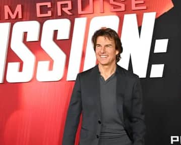 Tom Cruise spotted running through Central London.(Photo by Bryan Bedder/Getty Images for Paramount Pictures)