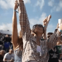 People dancing at a festival