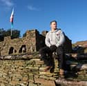 Mikey Allen at his 'therapy' castle in the Sirhowy Valley, South Wales.