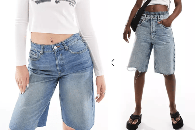 Hourglass jorts or distressed denim