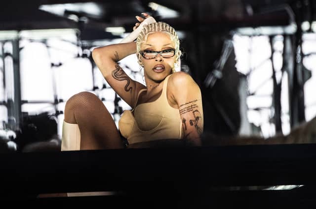 Doja Cat closes Wireless 2024 as Sunday's headliner; what could they perform and will the weather hold out at Finsbury Park one final day? (Credit: Ritzau Scanpix/Getty Images)
