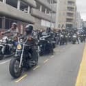 Bikers on Harley Davidsons deliver Lemmy's ashes to Nottingham's Rock City 