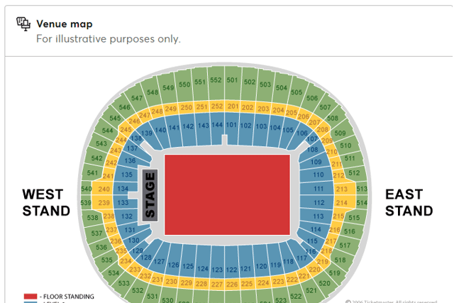 The Wembley seating plan