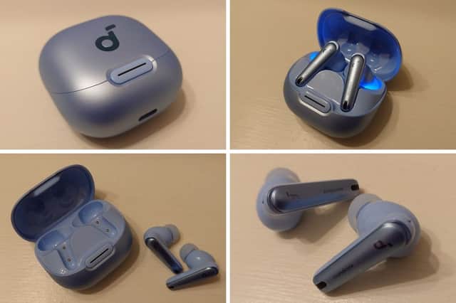 The Soundcore Liberty 4 NC earbuds case with its rounded corners, feels like a little pebble in your hand, and is small enough to slip into a pocket