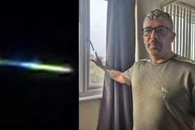 John Nicholls films 'UFO' from his bedroom window.