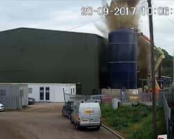 Tomasz Patek and Robert Tyrko were replacing pipework on a large metal tank when sparks from the grinder they were using ignited a huge explosion.