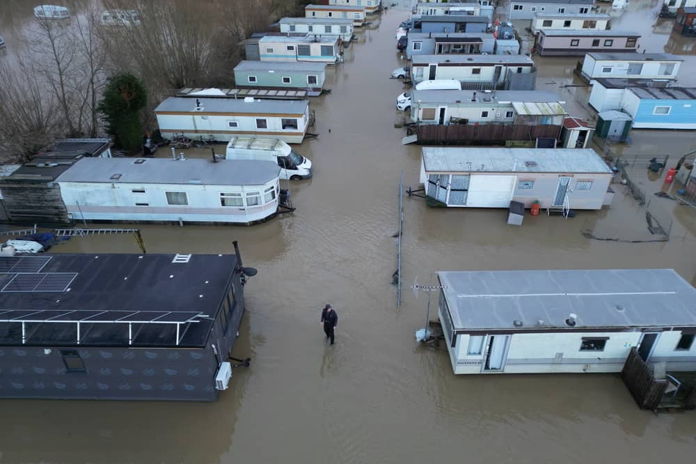 View of the flooding at Proctor's Pleasure Park near Barrow upon Soar, Leicestershire.
