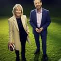 Jill Douglas (L) and Mark Pougatch (R) will lead ITV's coverage of the Six Nations in 2025