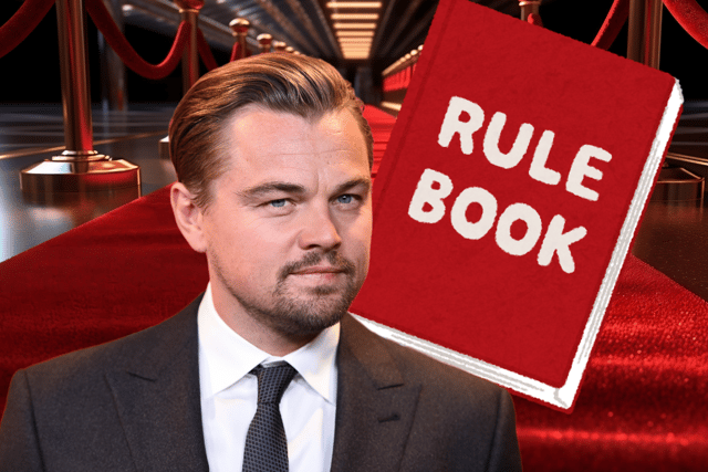 Not even Hollywood superstar Leonardo DiCaprio has been able to avoid breaking the strict rules set by many awards ceremonies