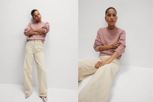 M&S Cotton Rich Embellished Crew Neck Jumper £39.50