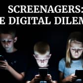 A photo of children using smartphones