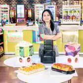 Cake artist Michelle Wibowo with her creations 