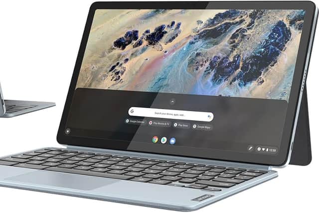 Use it like a tablet or a laptop - it's up to you