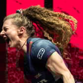Bobbie Butters powerlifting in a competition
