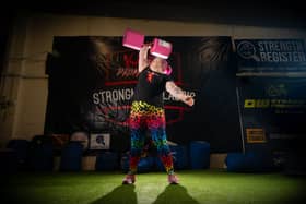Andrea Seed, training at Kaos Gym in Preston after competing in the Official Strongman Games