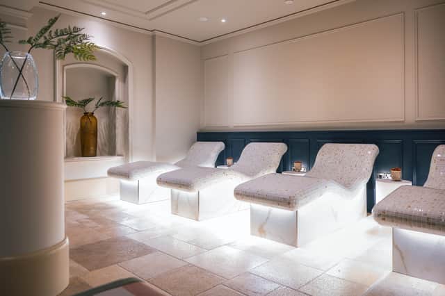 The heated loungers in the new relaxation area at Thorpe Park