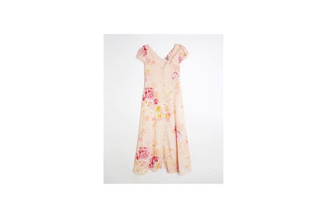 River Island Pink Lace Angel Sleeve Floral Midi Dress