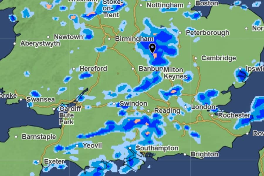 Met Office map shows when heavy rain is forecast to hit the UK.
