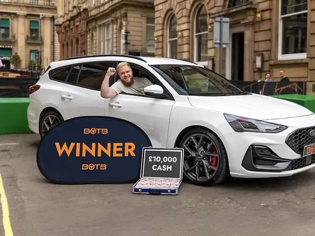 Lewis Denner was in shock and lost for words when his prize was handed over