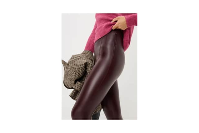 Burgundy Faux Leather Leggings