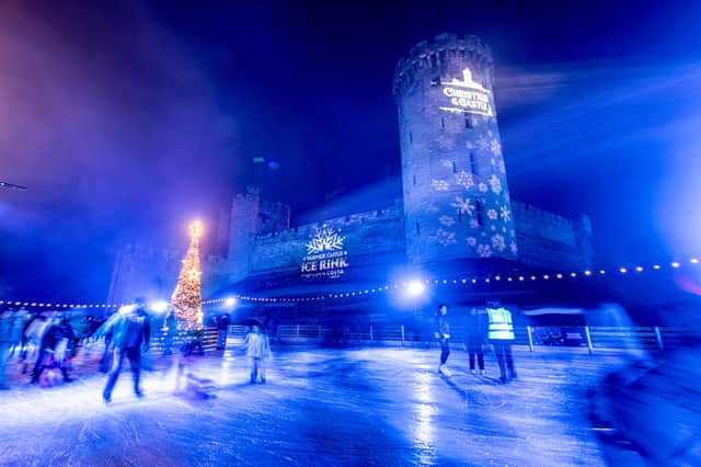 The open-air ice rink at Warwick Castle runs into the evening, with slots from 1.15pm to 7.15pm – perfect for an affordable festive treat after school
