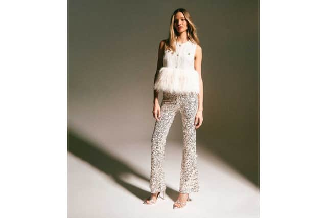 Sequin Flared Trousers