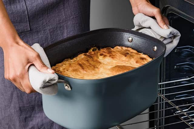 The pot is oven and dishwasher safe
