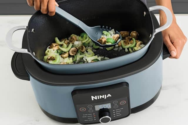 The machine can brown and fry up food before your slow cooking cycle - all in one pot