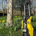 Stacey Solomon shared this photo of her Kärcher K 7 Power Flex pressure washer Premium Smart and said she 'can't wait to get home' to use it.