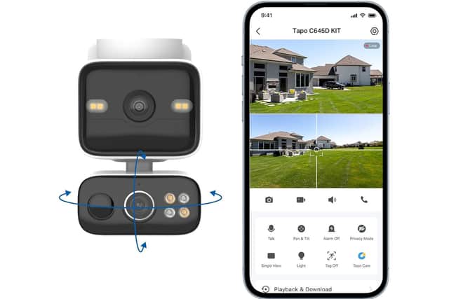 Notifications go straight to the app, which also has controls for the pan and tilt camera