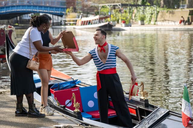 Coppola took to the canals to mark the launch of Domino's new Italianos range.