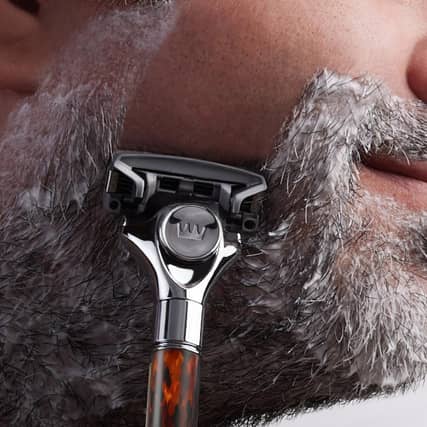 The razor is designed to give as close a shave as you can get to going to the barber