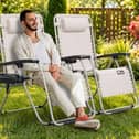 The SUNMER Zero Gravity Garden Loungers feature reclining positions, folding frames and integrated cup holders for comfortable outdoor use