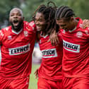 It was a debut to remember for Stefan Parkes as his goal helped the Tudors to victory over Farnborough. Pic: NicolaCCreative